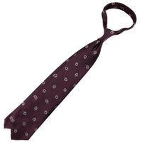 Geometrical Jacquard Silk Tie - Eggplant