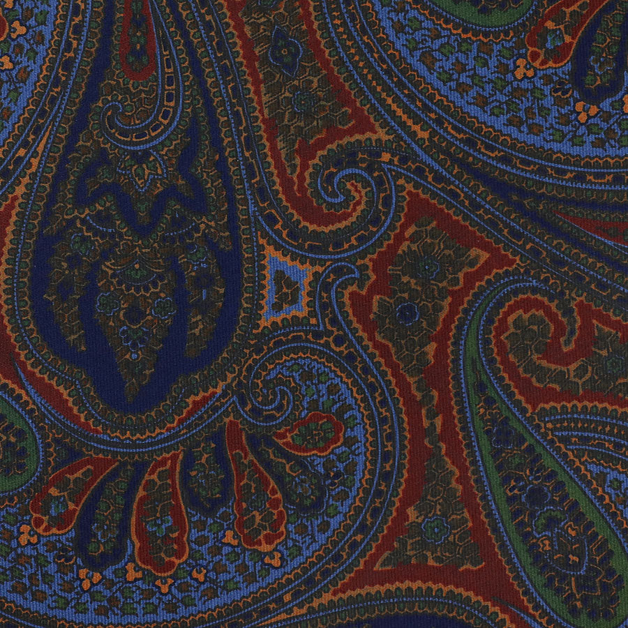Ancient Madder Silk Bespoke Tie - Navy / Burgundy / Madder Blue