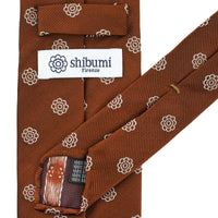 Shibumi-Flower Japanese Jacquard Silk Tie - Copper