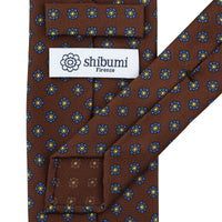Shibumi-Flower Printed Silk Tie - Beech - Hand-Rolled