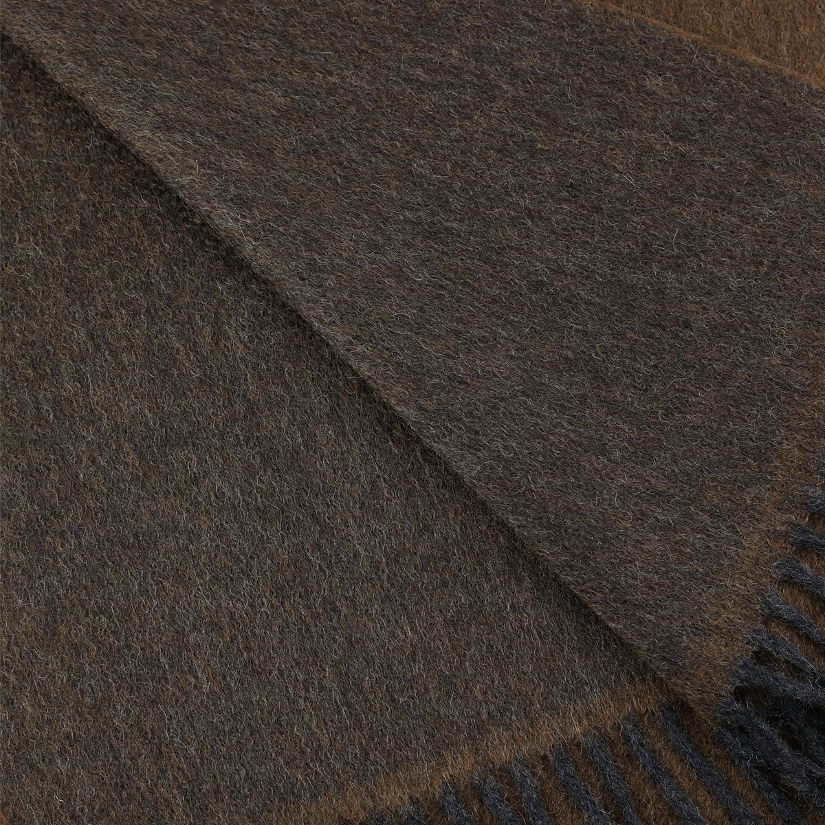 Double-Face Zibellino Cashmere Scarf - Brown / Grey