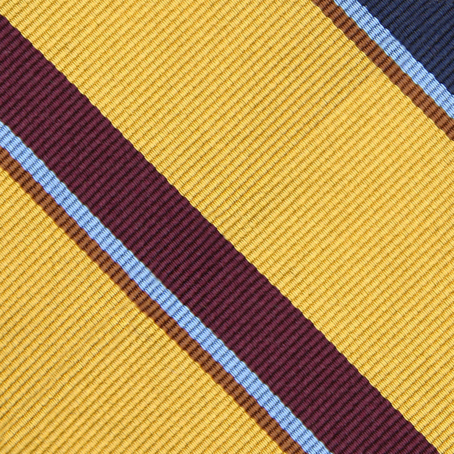 Bespoke Repp Stripe Silk Tie - Gold