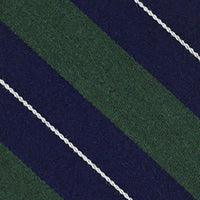 Abraham Moon Striped Bespoke Wool Tie - Navy / Green