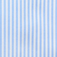 Poplin Semi Spread Shirt - White / Sky Blue - Pencil Stripe
