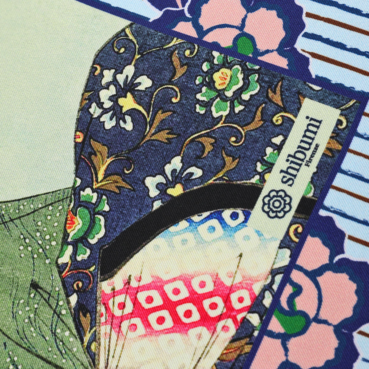 Ukiyo-e Silk Pocket Square - Kirifuri - 40x40cm