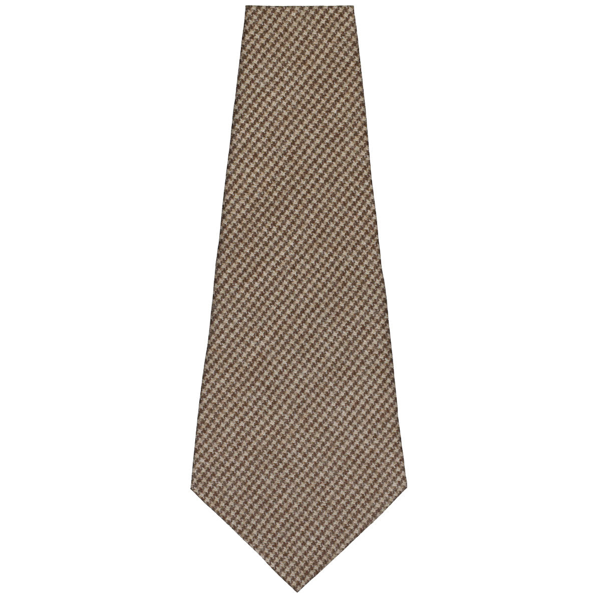 Vintage Houndstooth Bespoke Wool Tie - Brown