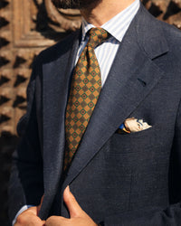 Copper Madder Silk Tie - Gold - Hand-Rolled