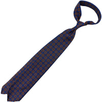 Ancient Madder Silk Tie - Navy - Hand-Rolled