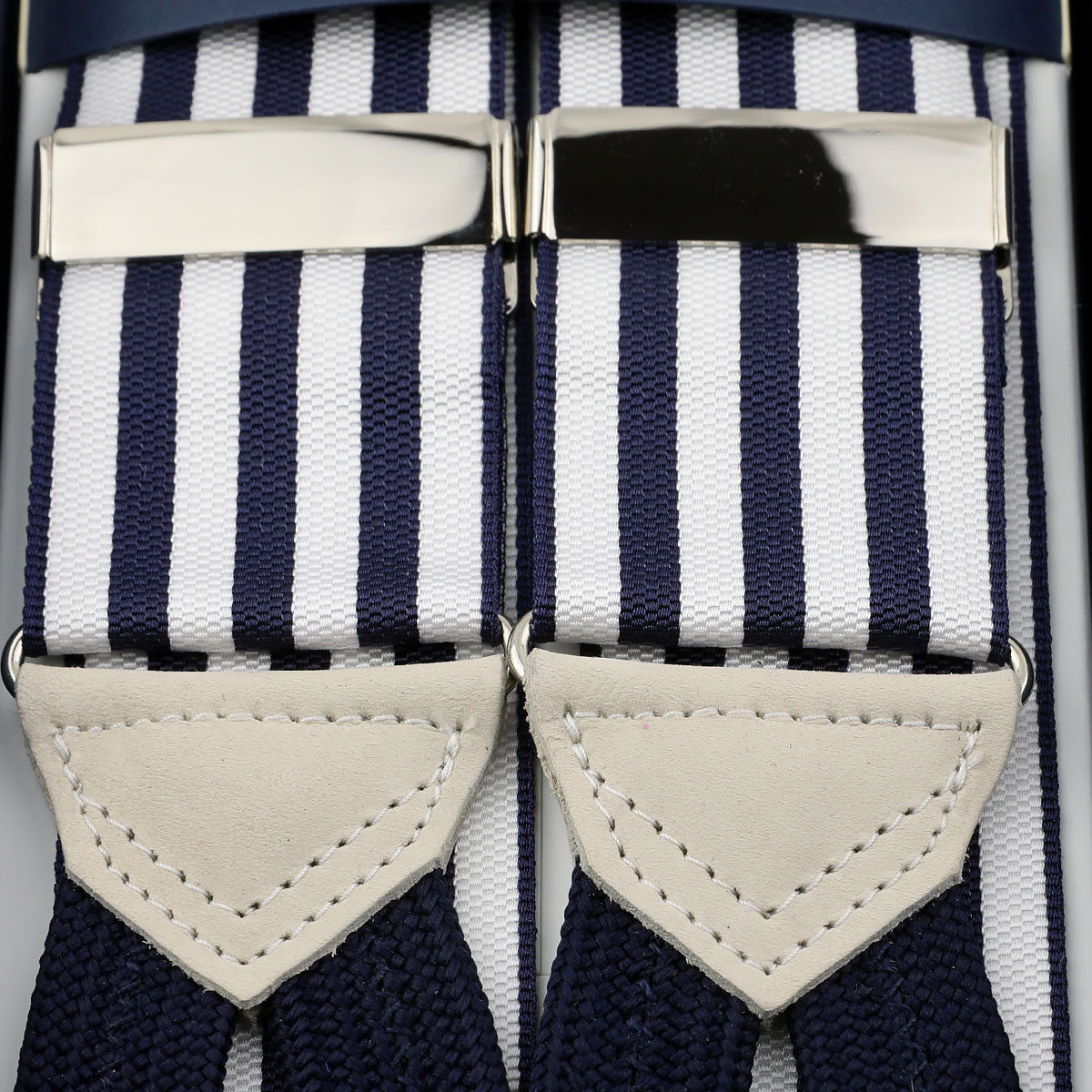 Barathea Braces - Navy / White