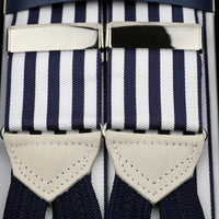 Barathea Braces - Navy / White