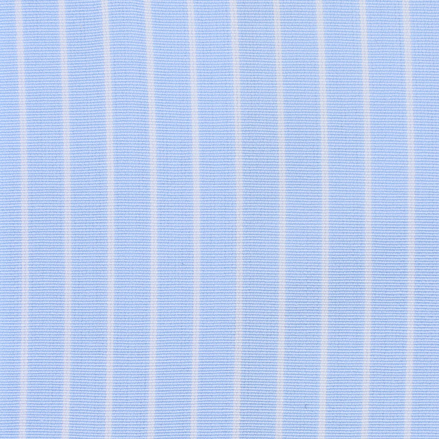 Poplin Semi Spread Shirt - Sky Blue / White - Reverse Stripe