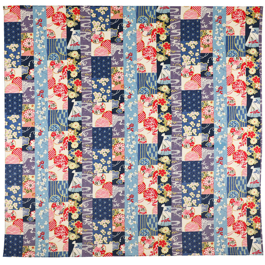 Kimono Motif Cotton Handkerchief - Multicolor II