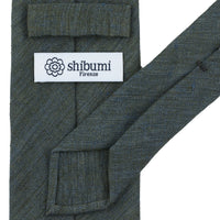 Vintage Italian Linen Tie - Blue/Brown - Hand-Rolled