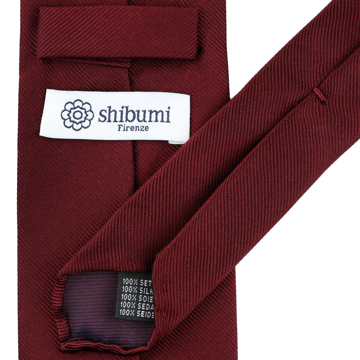 Plain Japanese Jacquard Silk Tie - Burgundy - Hand-Rolled