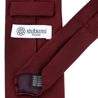 Plain Japanese Jacquard Silk Tie - Burgundy - Hand-Rolled