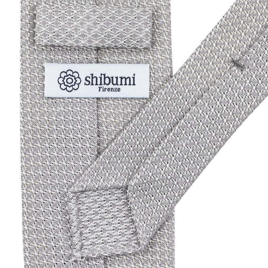 Grenadine / Garza Grossa Silk Tie - Silver - Hand-Rolled