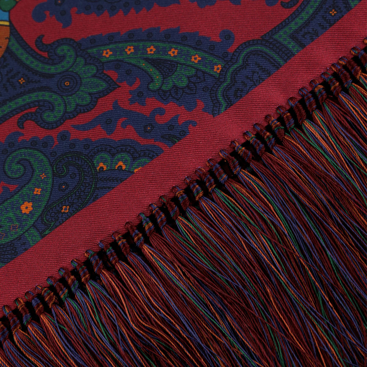 Double-Sided Ancient Madder Silk Scarf - Cherry - 180cm x 35cm