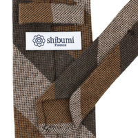 Striped Cashmere Tie - Brown / Copper / Beige