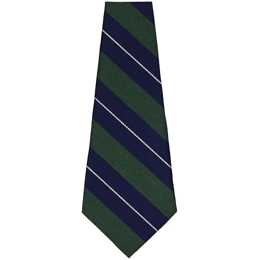 Abraham Moon Striped Bespoke Wool Tie - Navy / Green