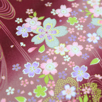 Floral Motif Cotton Handkerchief - Wine I