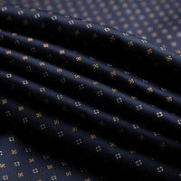 Floral Printed Silk Bespoke Tie - Navy