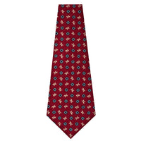 Floral Printed Silk Bespoke Tie - Burgundy
