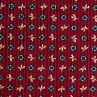 Floral Printed Silk Bespoke Tie - Burgundy