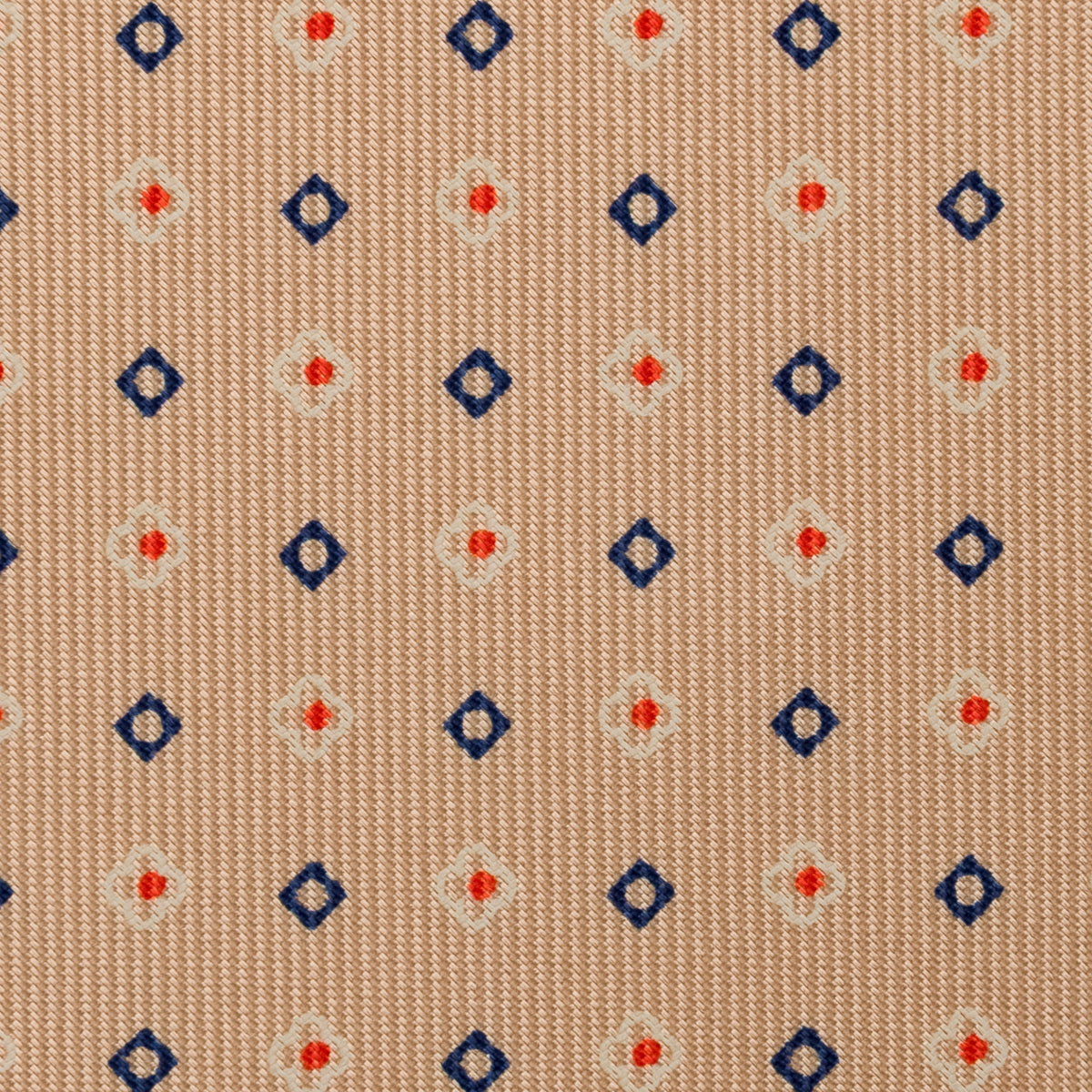 Floral Printed Silk Bespoke Tie - Beige