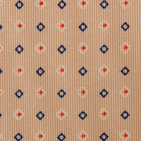 Floral Printed Silk Bespoke Tie - Beige