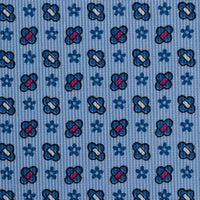 Floral Printed Silk Bespoke Tie - Light Blue