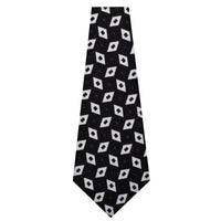 Floral Printed Silk Bespoke Tie - Black