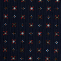 Floral Printed Silk Bespoke Tie - Navy