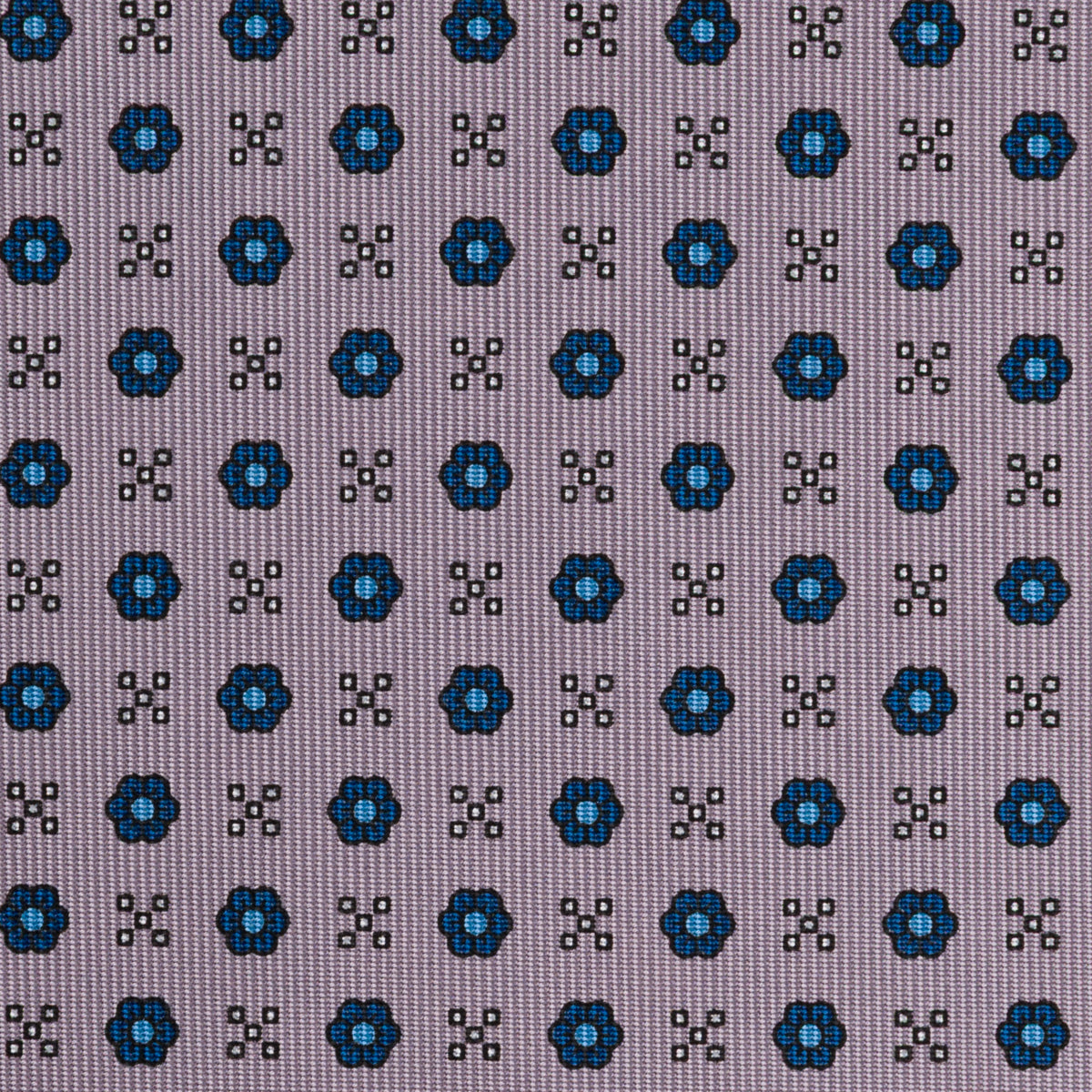 Floral Printed Silk Bespoke Tie - Grey