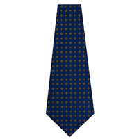 Floral Printed Silk Bespoke Tie - Light Navy