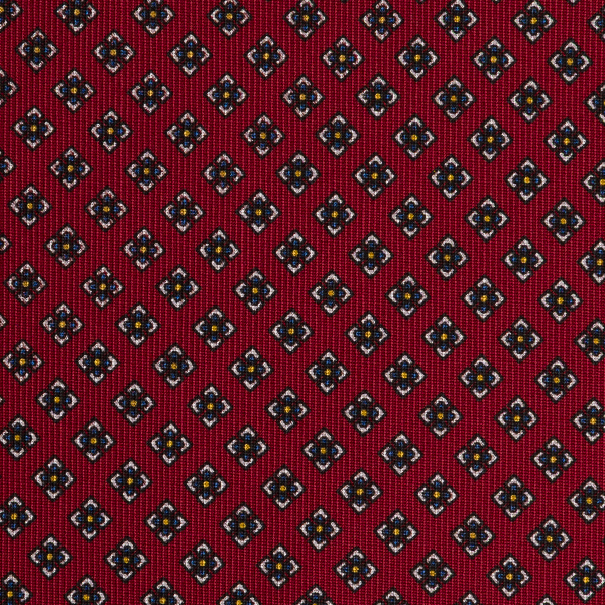 Floral Printed Silk Bespoke Tie - Burgundy