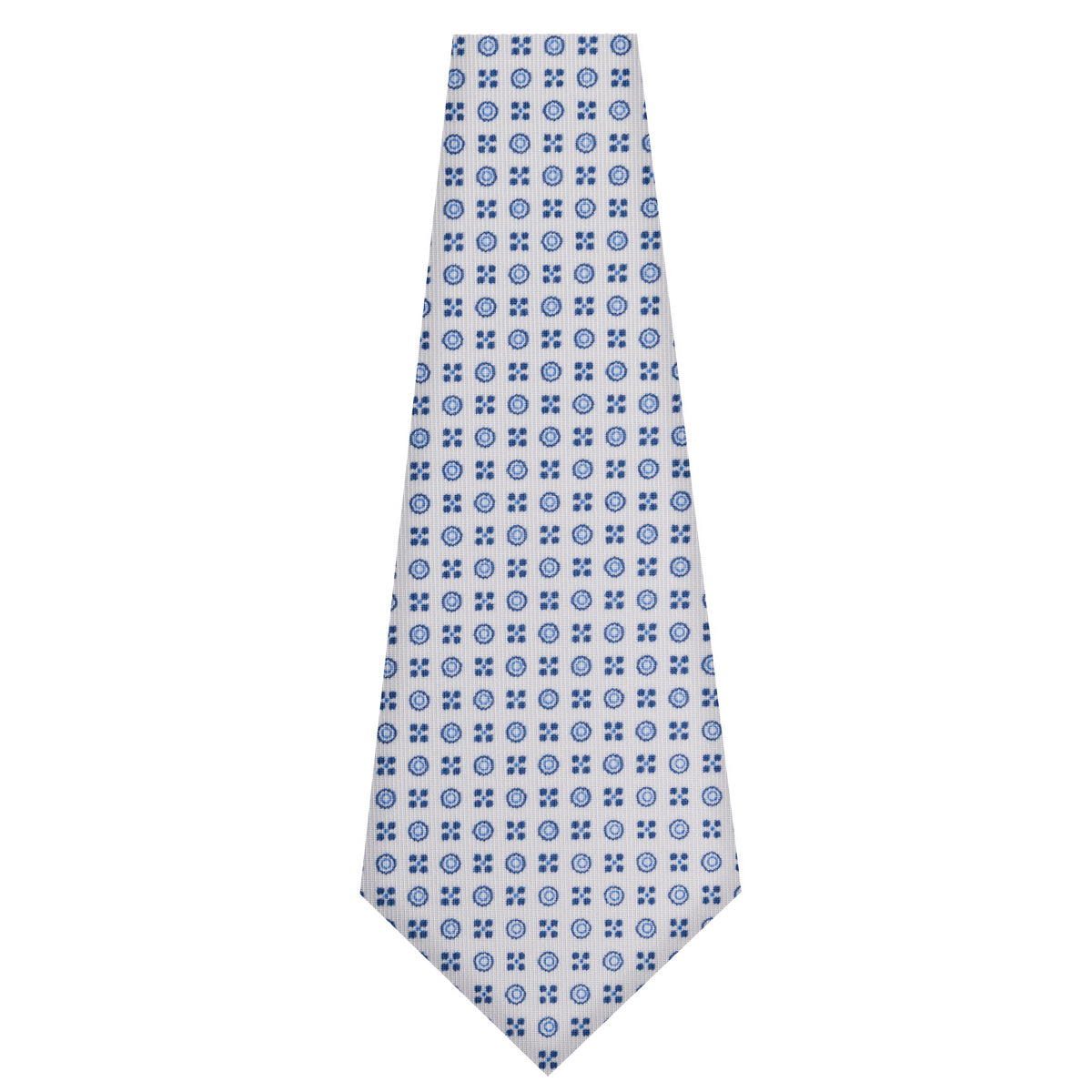 Floral Printed Silk Bespoke Tie - White