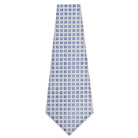 Floral Printed Silk Bespoke Tie - White