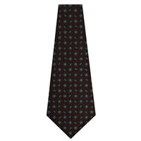 Floral Printed Silk Bespoke Tie - Brown