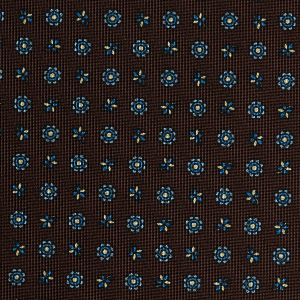 Floral Printed Silk Bespoke Tie - Brown