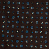 Floral Printed Silk Bespoke Tie - Brown
