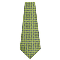 Floral Printed Silk Bespoke Tie -  Green