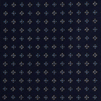 Floral Printed Silk Bespoke Tie - Navy
