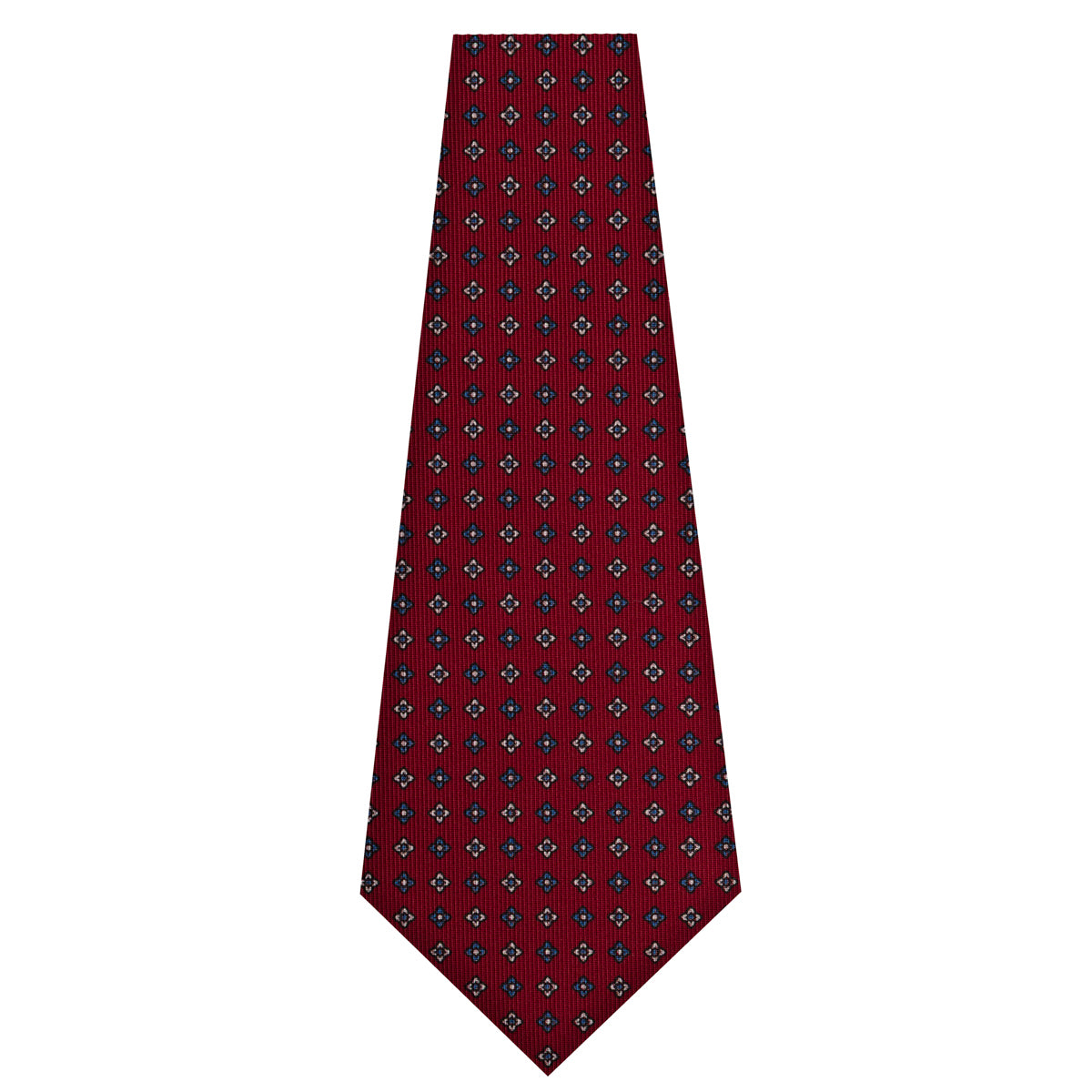 Floral Printed Silk Bespoke Tie - Burgundy