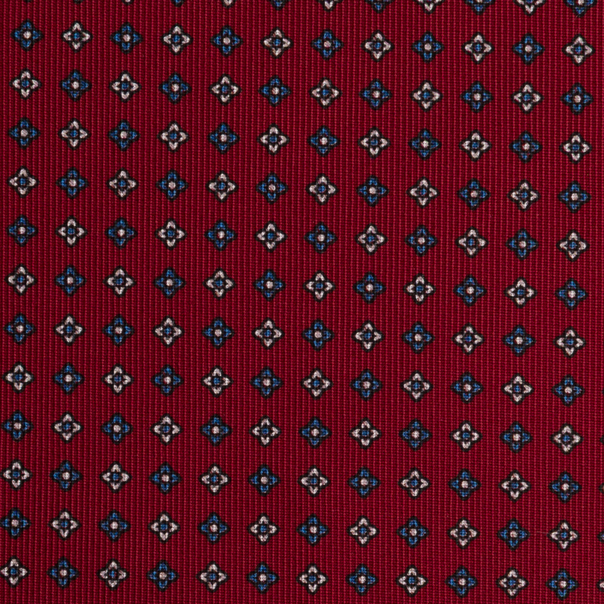 Floral Printed Silk Bespoke Tie - Burgundy