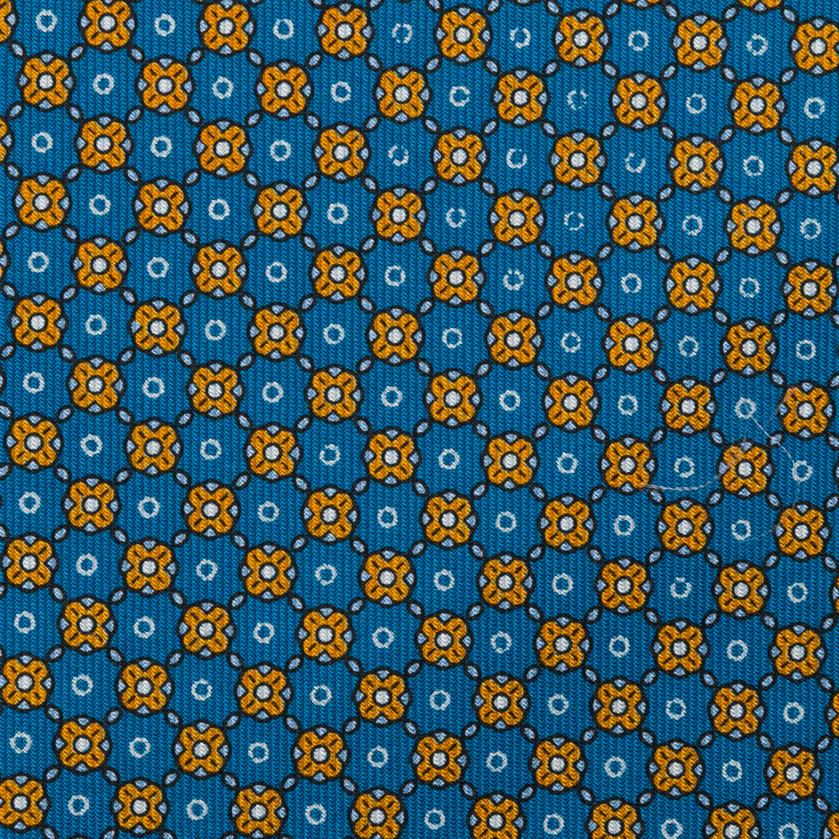 Floral Printed Silk Bespoke Tie - Blue