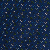 Floral Printed Silk Bespoke Tie - Navy