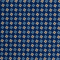 Floral Printed Silk Bespoke Tie - Navy