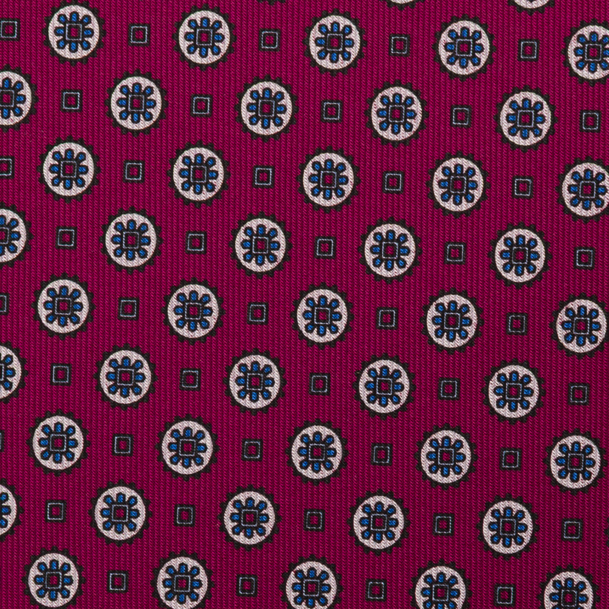 Floral Printed Silk Bespoke Tie - Magenta