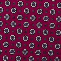 Floral Printed Silk Bespoke Tie - Magenta