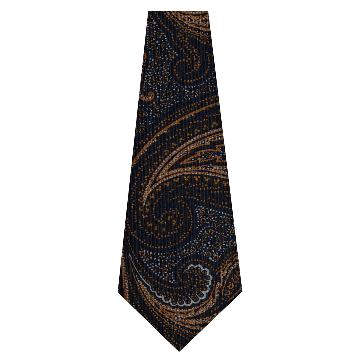 Floral Printed Silk Bespoke Tie - Midnight